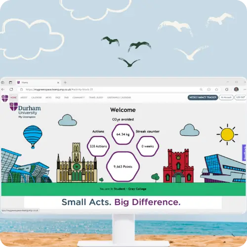 A computer screen showing the homepage within the desktop platform for the My Greenspace programme