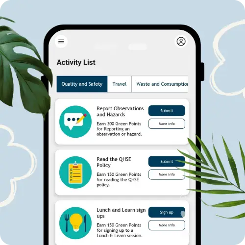 A Mobile phone screen showing Activities from the WAVES App