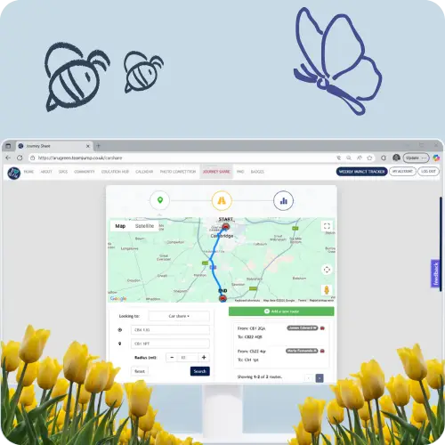 Journey Sharing Tool on the Anglia Ruskin Green Rewards Platform