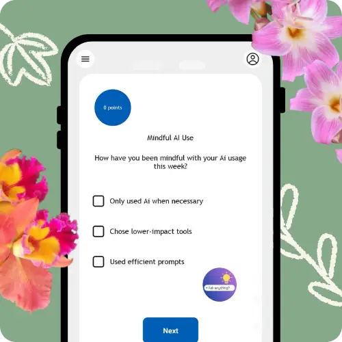 Phone Screen showing the Check-in Page for the Gatwick Airport 'Be The Change' mobile app