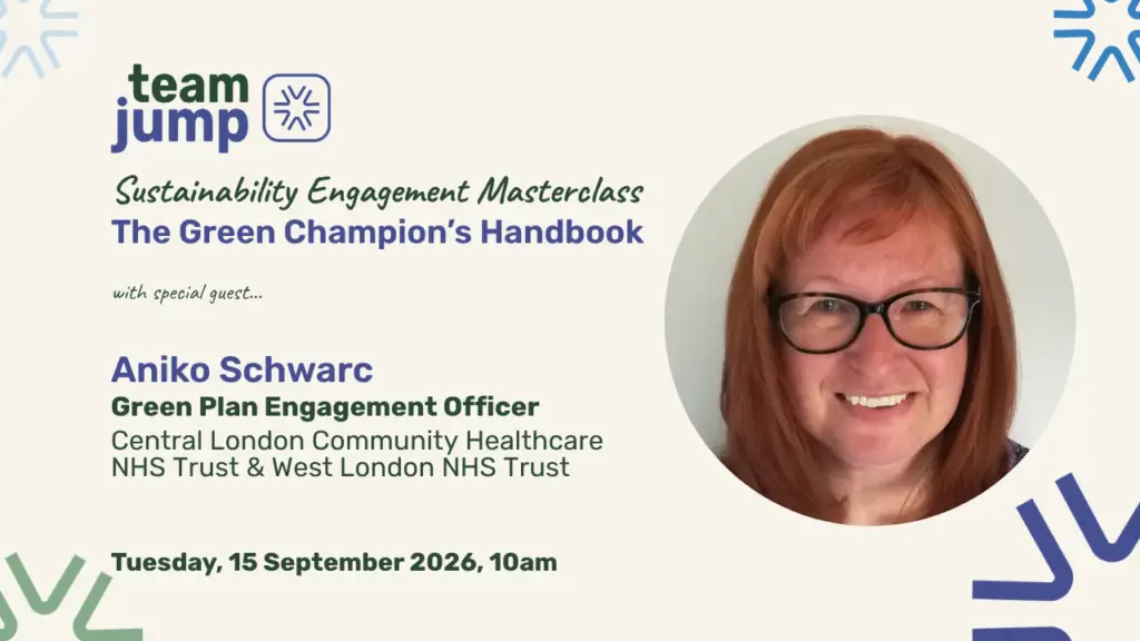 Aniko Schwarc presenting on her NHS green champions network at a Team Jump masterclass